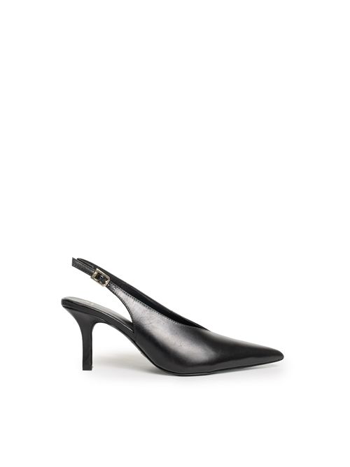 Scarpe Slingback in pelle con tacco Nero Patrizia Pepe | 8Z0107 L166K103